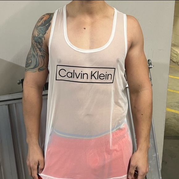 Calvin Klein Underwear Other - CALVIN KLEIN MEN SHEER SEE THROUGH TANK TOP SHIRT FISH NET REIMAGINED HERITAGE S